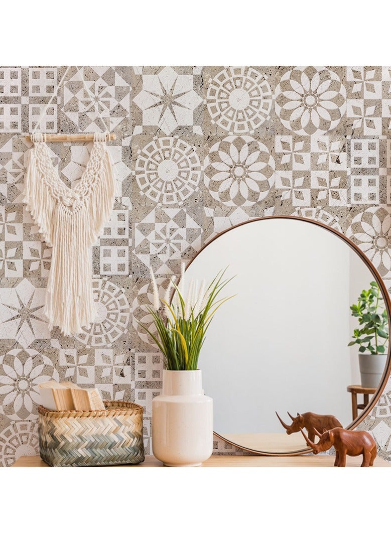 هومستر 2 مجموعات 12pcs الرخام تبدو قشرة وبلاط عصا - ماتي نسيج السيراميك ذاتي اللاصق الأرضية والجدار بلاط ملصقات، غير انزلاق للماء (20x20cm) - Image 1