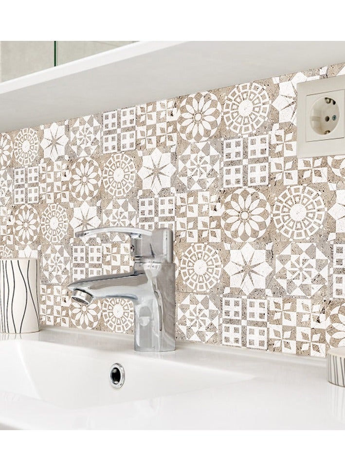 هومستر 2 مجموعات 12pcs الرخام تبدو قشرة وبلاط عصا - ماتي نسيج السيراميك ذاتي اللاصق الأرضية والجدار بلاط ملصقات، غير انزلاق للماء (20x20cm) - Image 3