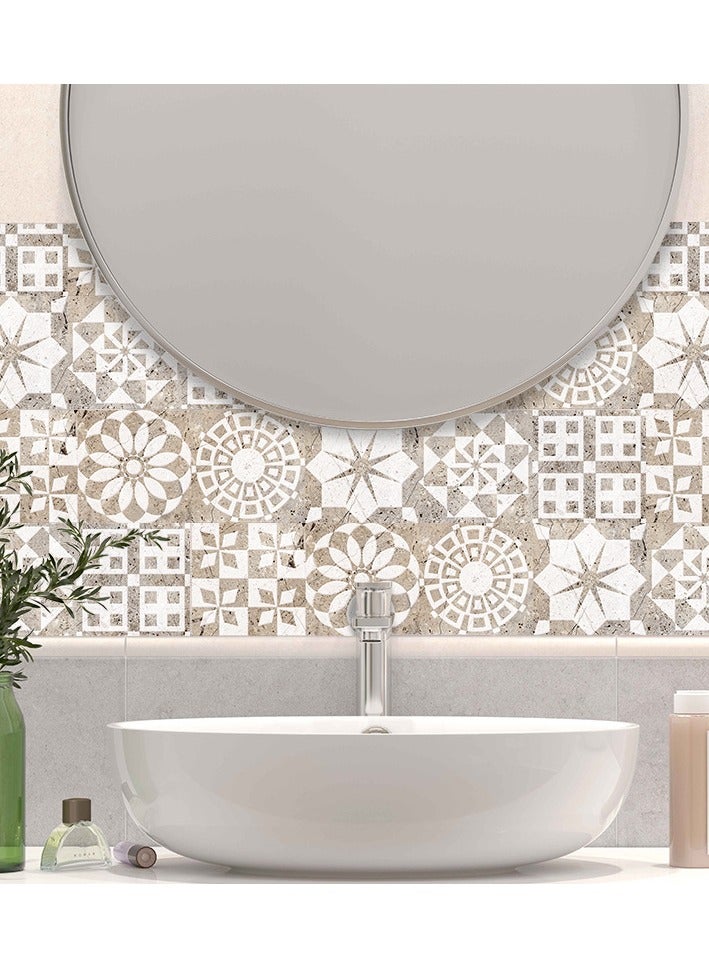 هومستر 2 مجموعات 12pcs الرخام تبدو قشرة وبلاط عصا - ماتي نسيج السيراميك ذاتي اللاصق الأرضية والجدار بلاط ملصقات، غير انزلاق للماء (20x20cm) - Image 5