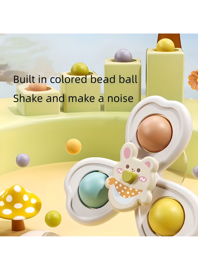 LIXADA 3pcs Whimsical Spinning Top Toy Set with Suction Cups - Colorful, Durable ABS - Safe & Educational for Youngsters - Perfect for Bath Time, Play, & Meals - Relax Game - Ideal Gift for Birthdays, Perfect Gift for Youngsters Age 6 Months+ - Image 5