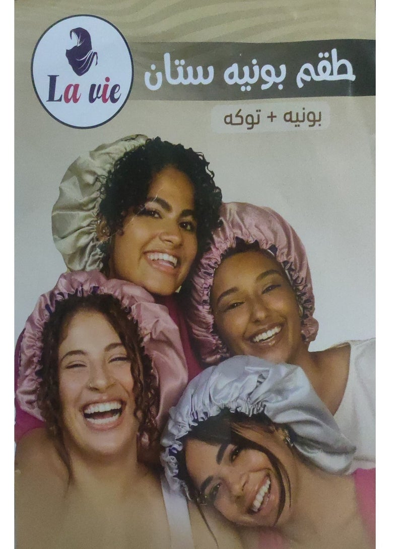 لا في طقم بونيه ستان + توكه شعر - Image 2