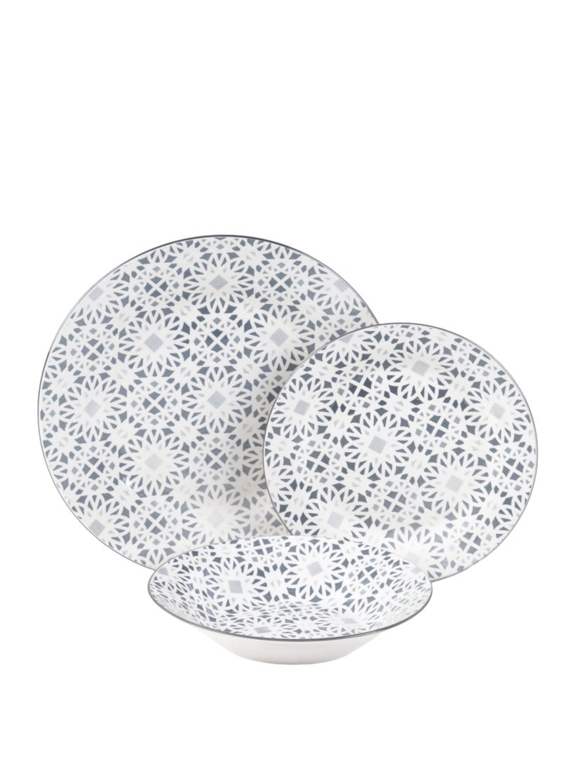 HOMEVEO 18 Piece Fine Porcelain Dinner Set Perfect for 6 People  - Image 3