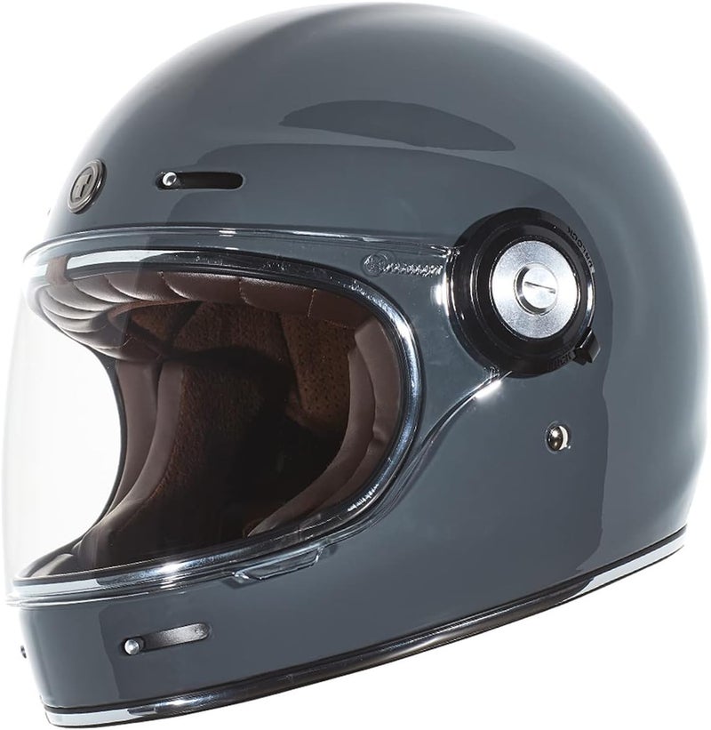 TORC T-1 Retro Full Face Motorcycle Helmet - Gloss Nardo Grey - Image 1