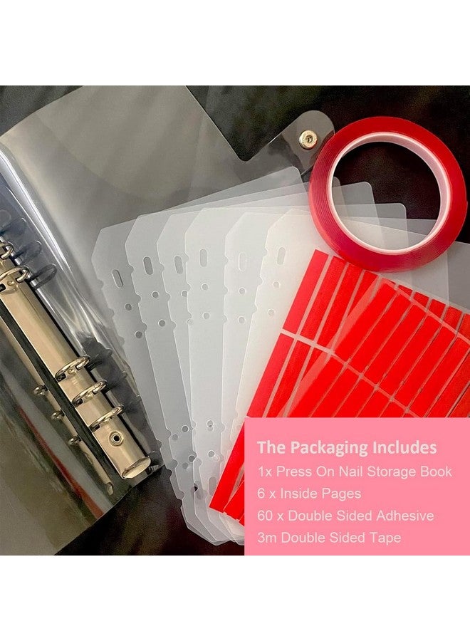 MAYCREATE® Press On Nail Organizer, Press On Nail Packaging, Removable Loose-Leaf Storage Book with Double-sided Adhesive Tape for Fake Nail, Nail Display Stand (Not Included Press On Nail) - Image 4