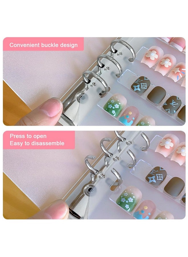 MAYCREATE® Press On Nail Organizer, Press On Nail Packaging, Removable Loose-Leaf Storage Book with Double-sided Adhesive Tape for Fake Nail, Nail Display Stand (Not Included Press On Nail) - Image 5