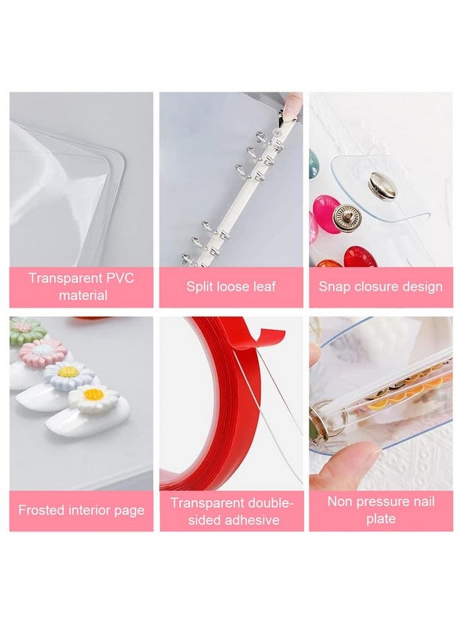 MAYCREATE® Press On Nail Organizer, Press On Nail Packaging, Removable Loose-Leaf Storage Book with Double-sided Adhesive Tape for Fake Nail, Nail Display Stand (Not Included Press On Nail) - Image 3