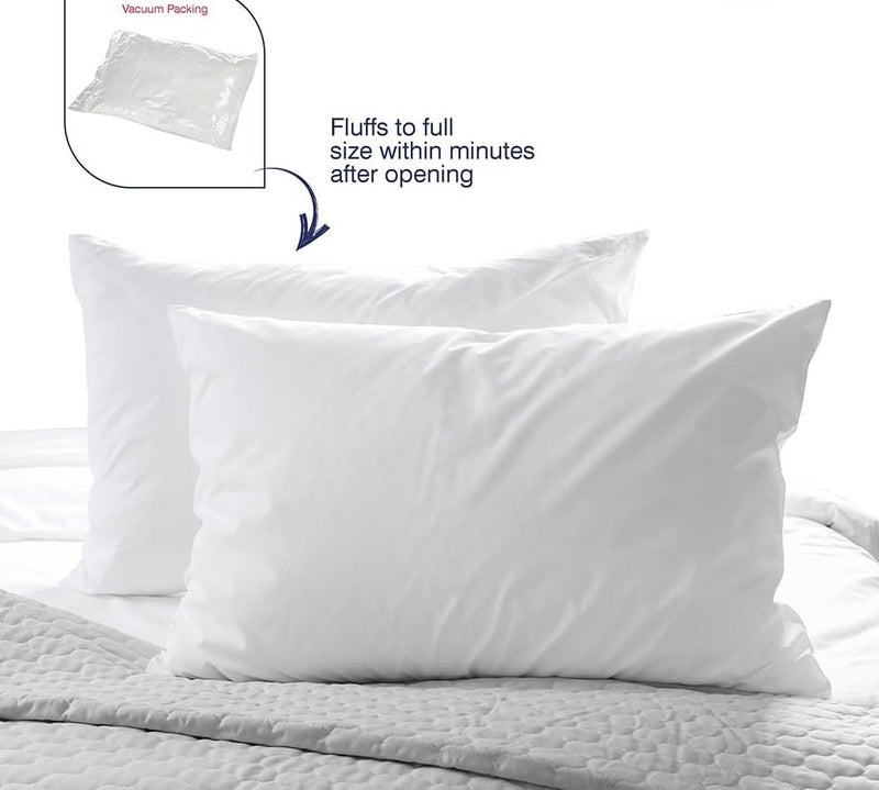 HOME MAX HOME MAX Height Adjustable Microfiber Sleeping Pillows Set of 1, 2 and 4 Soft & Comfortable Washable Pillows - 41x61 cm, White (2, White, Pack of 2 (16" x 24"))  - Image 2