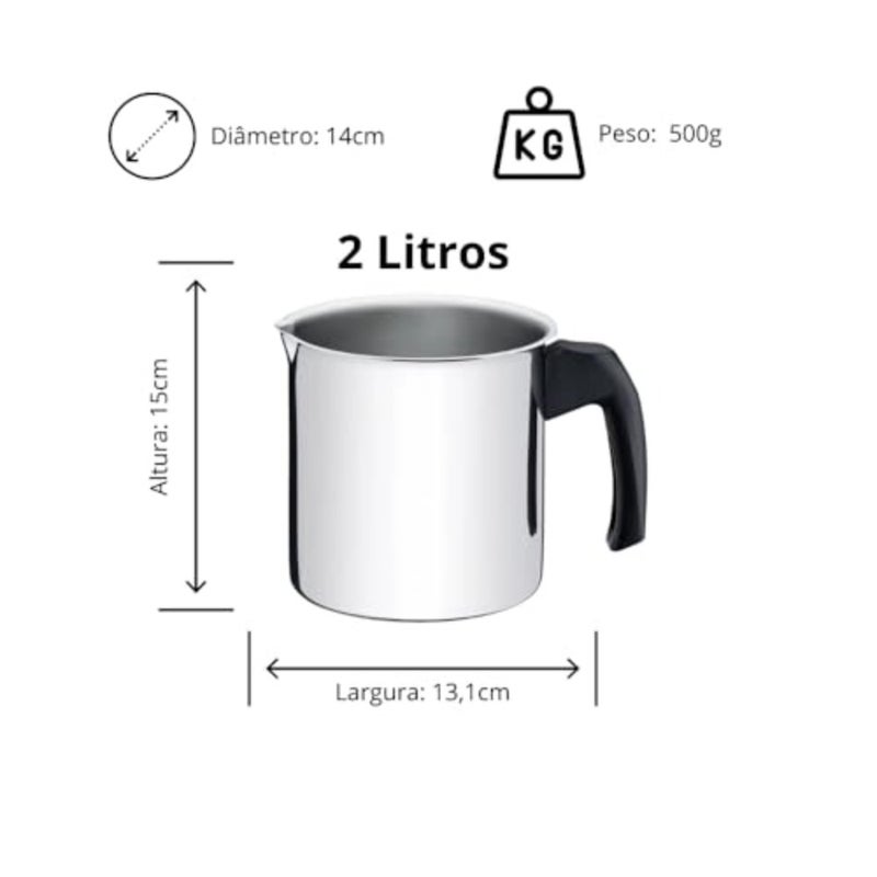 Allegra stainless steel milk boiler with Bakelite handle, 12 cm 1.4 L - Image 2