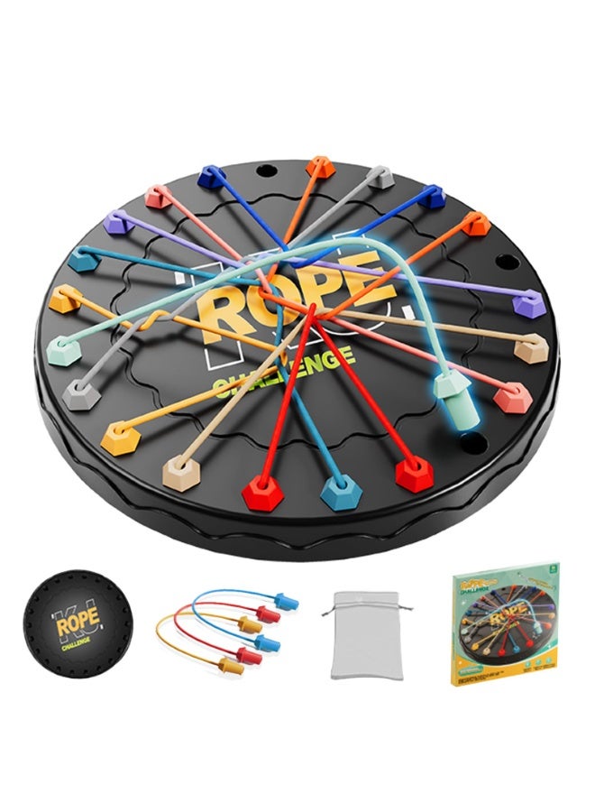 Halamodo Rope Untangling Puzzle Game, Rope Untangling Challenge Board Game Toy, Educational Strategy Board Game For Kids And Adults, Family Travel Party Game With Multiple Levels Of Challenges, Gift For All Ages, 23x23x2 cm - Image 1