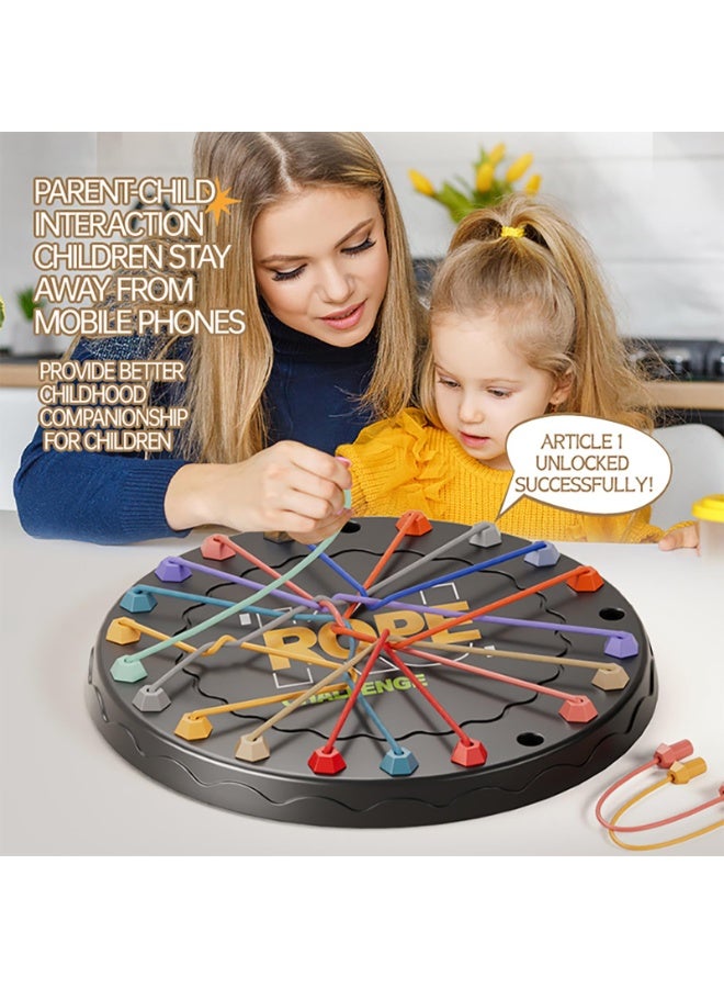 Halamodo Rope Untangling Puzzle Game, Rope Untangling Challenge Board Game Toy, Educational Strategy Board Game For Kids And Adults, Family Travel Party Game With Multiple Levels Of Challenges, Gift For All Ages, 23x23x2 cm - Image 3