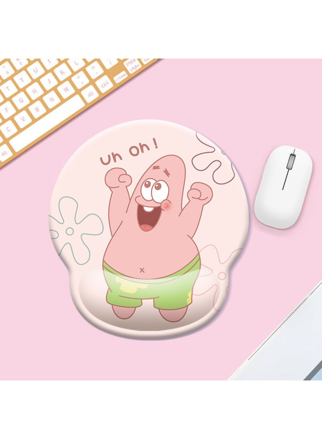 Creative Cartoon Cute Pet Silicone Wrist Mouse Pad Two-Piece Set Spongebob Squarepants 3D Keyboard Hand Pad Wrist Rest 