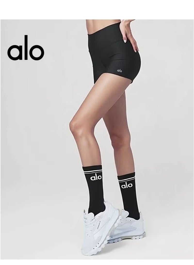 alo 2 Pcs Alo Socks Men'S And Women'S Sports And Leisure Cotton Socks- 20cm Length - Image 4