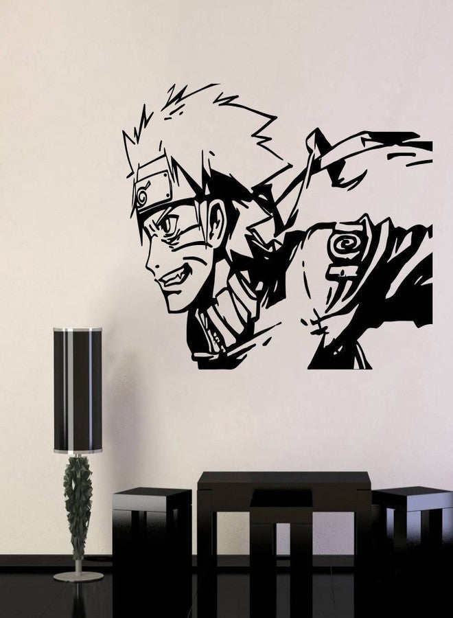 CVANU Naruto Wall Vinyl Decal Naruto Uzumaki Vinyl Stickers Anime Art Home Decor Child Room Image n7 (Black), Pack of 1 - Image 1