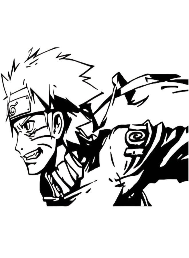 CVANU Naruto Wall Vinyl Decal Naruto Uzumaki Vinyl Stickers Anime Art Home Decor Child Room Image n7 (Black), Pack of 1 - Image 2