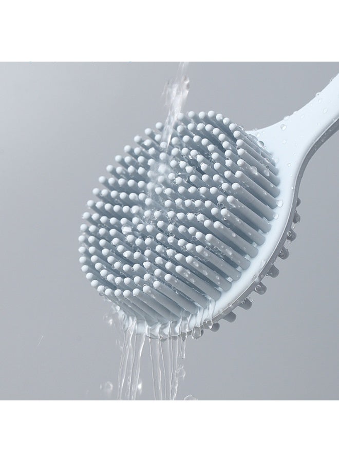 Soft Silicone Shower Body Brush with Long Handle Dual Sided Exfoliating Scrubber Bath Body Brush, Improved Skin Health - Image 2