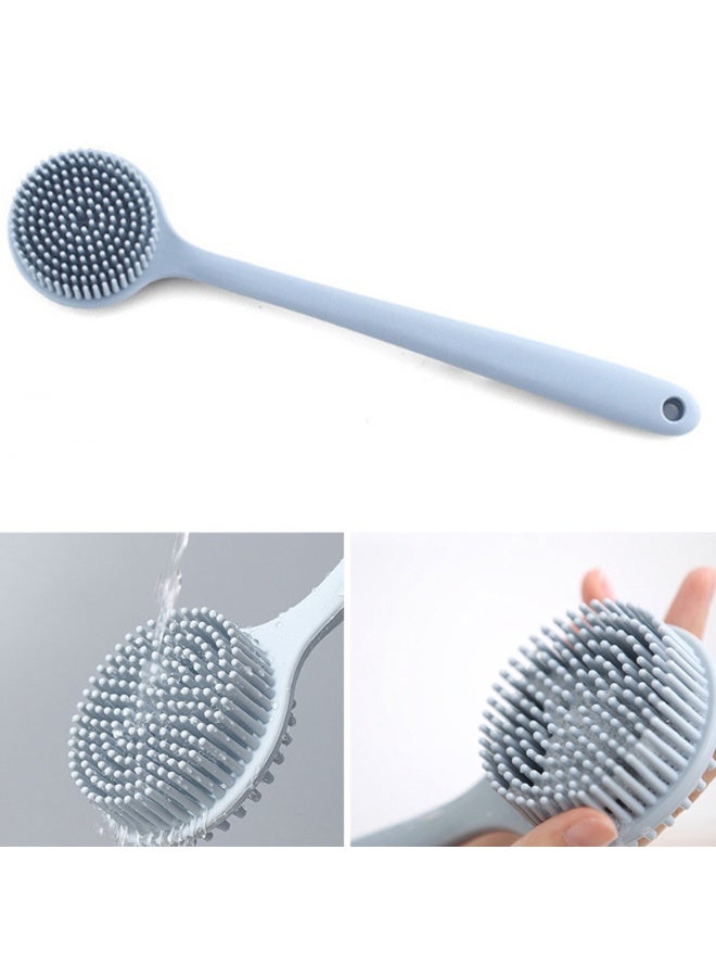 Soft Silicone Shower Body Brush with Long Handle Dual Sided Exfoliating Scrubber Bath Body Brush, Improved Skin Health - Image 1
