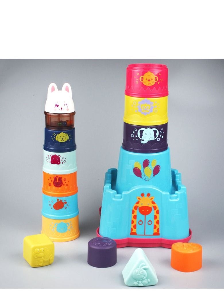 PYEBE - Stacking Toys for Toddlers Nesting Cups Shape Sorter for Infant 6 To 18 Months Stackable Blocks Learning Toy Birthday Gifts for Kids Girl Boy - Image 1