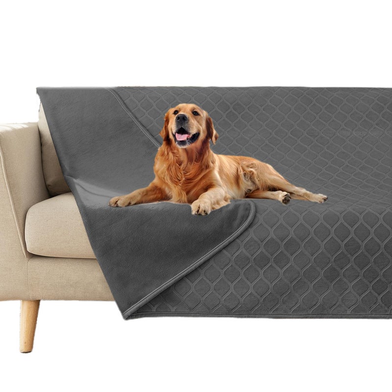 fuguitex Waterproof Dog Blanket Bed Cover Dog Crystal Velvet Moroccan Fuzzy Cozy Plush Pet Blanket Throw Blanket for Couch Sofa52 82 inch Dark GreyGrey