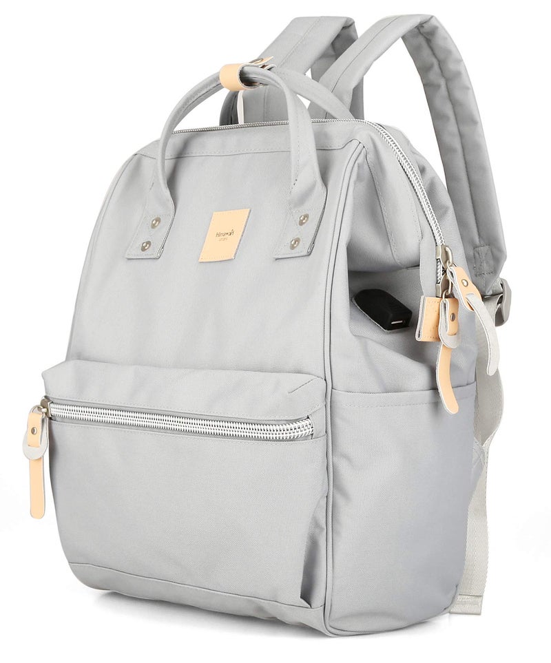 himawari Laptop Backpack for Women&Men Travel Backpack With USB Charging Port Large Business Bag Water Resistant College Bag Computer Doctor Bag(1881-Grey) - Image 2
