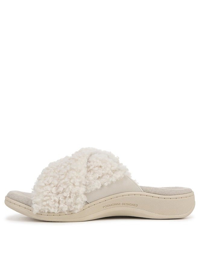 Vionic Women's Relax Ii Slides Slipper, Cream White Fabric, 41 EU - Image 2