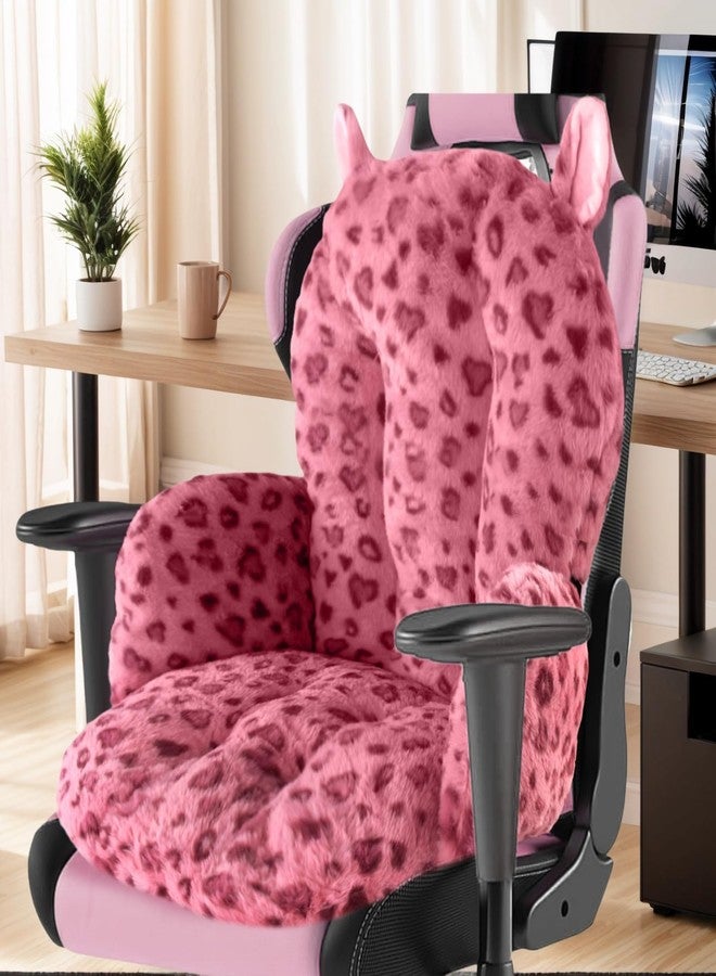 DOBUONO Comfy Office Chair Cushion: 17.5" L x 17.5" W x 18" H Cute Seat Cushion Kawaii Cushion for Gaming Chair with Backrest Non-Slip Floor Seating for Adults and Pets Pink Stuff for Room Decor - Image 1