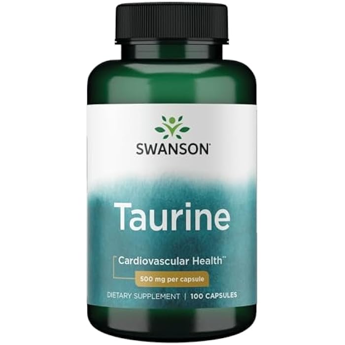 Swanson Taurine - Amino Acid Supplement Promoting Energy Production & Electrolyte Balance - Natural Formula Supporting Heart Health & Wellness - (100 Capsules, 500mg Each) - Image 1