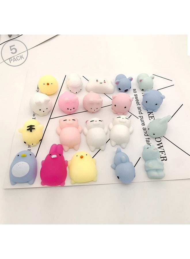 LABEAUTE Kawaii Mochi Squishy Toys - Mini Animal Squishies, Pinata Khoi Bag Treats/ fillers, for Kids Birthday, Party Favors (Assorted, 5 Pack) - Image 2