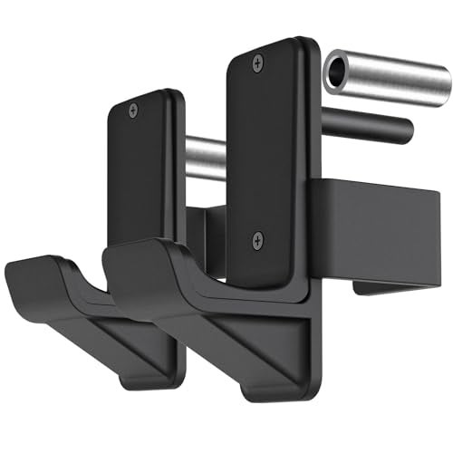 Kipika J-Hooks for 2" x 2" Power Rack with 5/8" or 1" Hole, Bottom Reinforced Steel Hooks with Rubber Pads, Heavy Duty Power Rack Attachments, Squat Rack Accessories for Strength Training, Set of 2 - Image 1