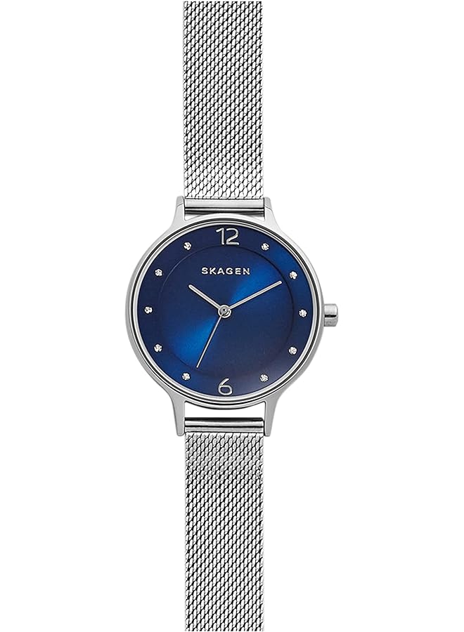Skagen Anita Women's Crystal Encrusted Dial Stainless Steel Analog Quartz Watch - Image 1