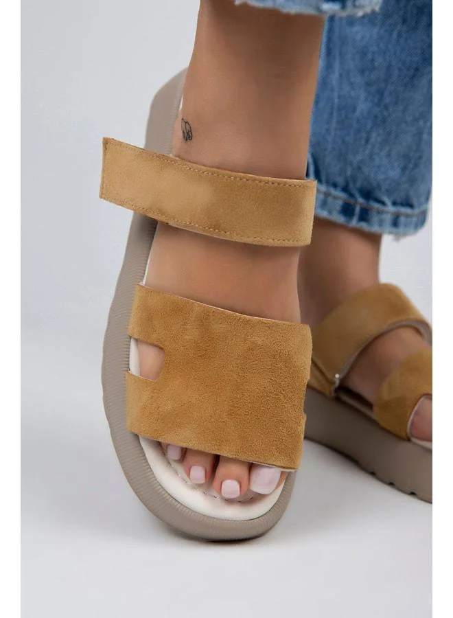 Manijero  Seina Women's Genuine Leather strap Slippers (Mustard). for Women | Best Price UAE