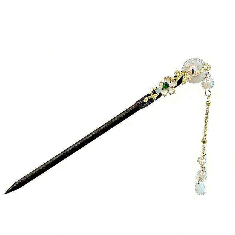 Chinese Style Flower Tassel Hairpin, Daily Wear Hair Tool Hair Accessory for Women(Color12) - Image 1