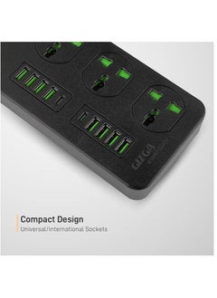 ELTRAZONE Gizga Essentials Power Extension Board 8 USB 4.2A Ports, 2 PD 20W Ports, 4 Universal Thermal Trip Electrical Multi Plug Sockets, Surge Protection, Spike Guard, 3000W 16A, Flame Proof, 2m Cord Length  - Image 5