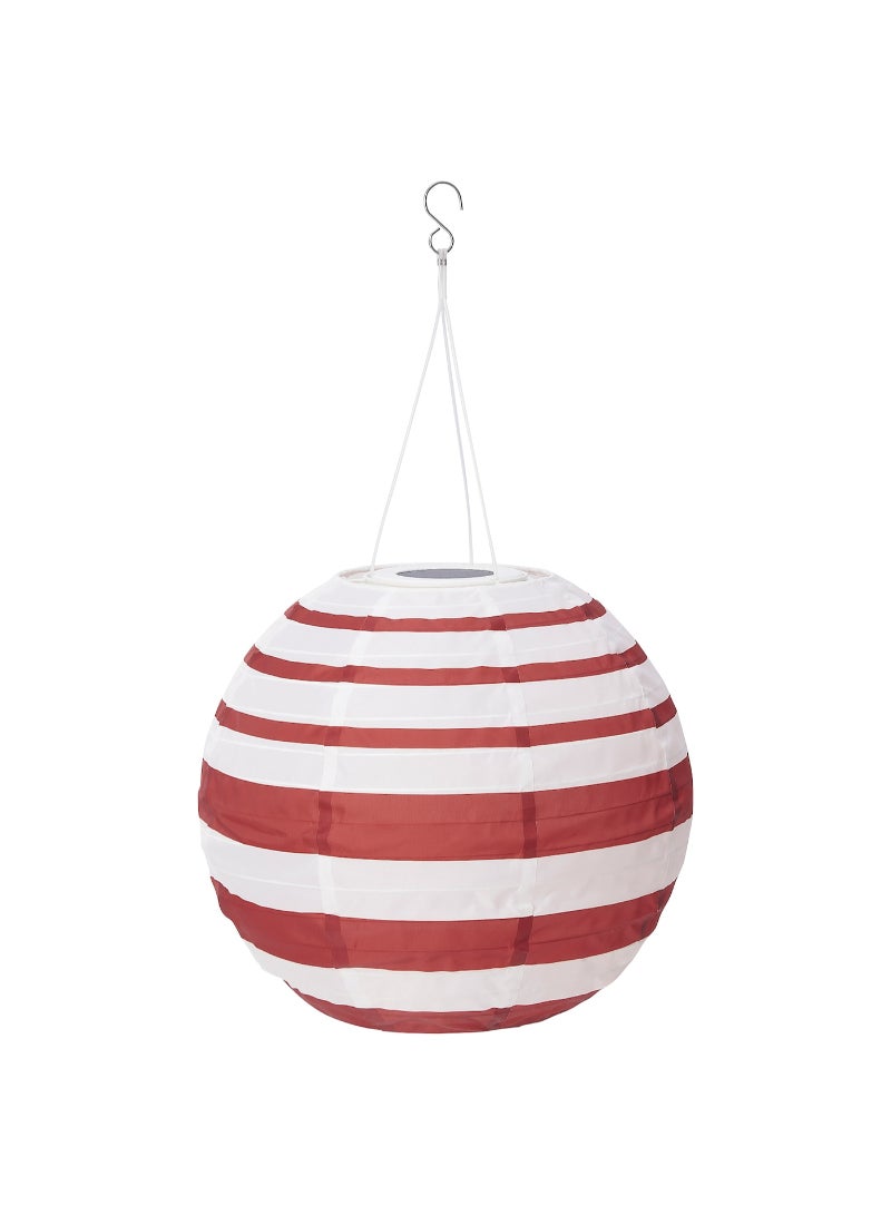 AS SEEN ON TV LED solar powered pendant lamp outdoor globe red stripe 30 cm 