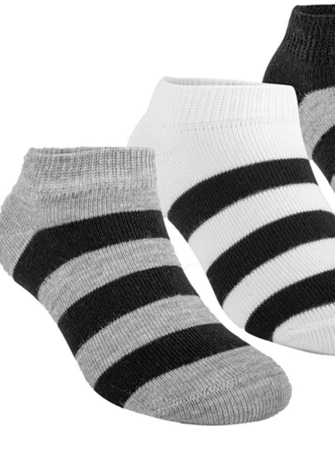 STITCH Girls Pack of 3 Lycra Ankle Casual Stripes Socks  - Image 3