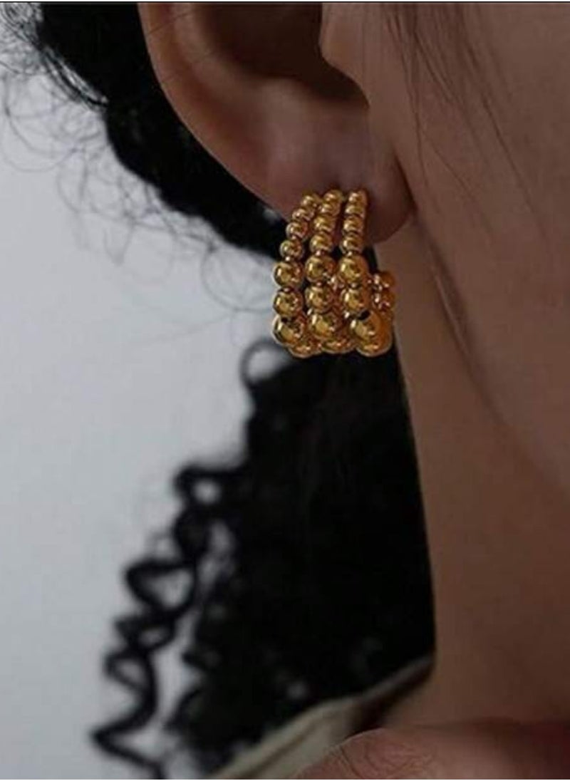 Equal - Elegant Stainless Steel Gold Plated Earrings For Women - Image 1