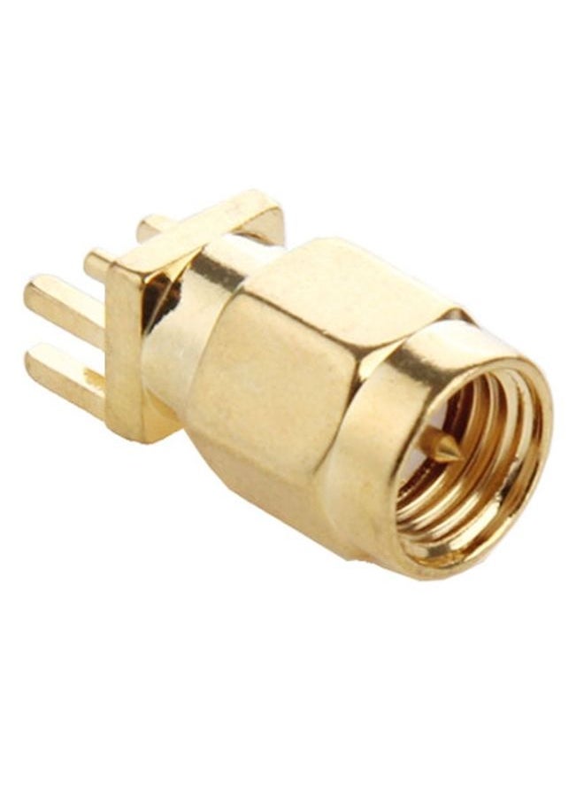 BURAQ 10 PCS Gold Plated SMA Male Jack Socket PCB Edge Mount Solder 0.62 inch RF Connector Adapter  - Image 1