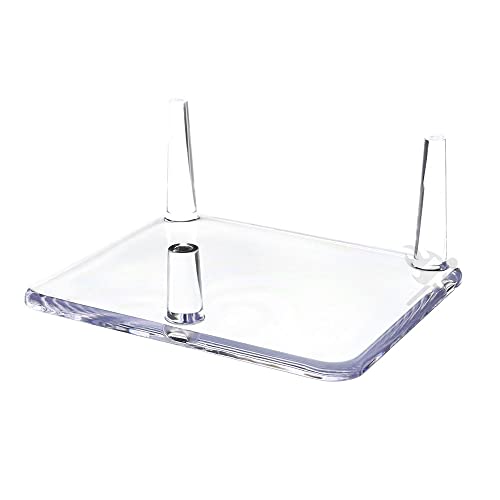 OnFireGuy 4.25" Three-Peg Acrylic Display Stand Easel | 4-1/4" W x 3-1/2" D x 1-3/4" H | Ideal for Displaying Mineral Rocks, Gemstones, Fossils, Geodes, Coral Pieces, Seashells, Rock Specimens, Crystals, Agates - Image 1