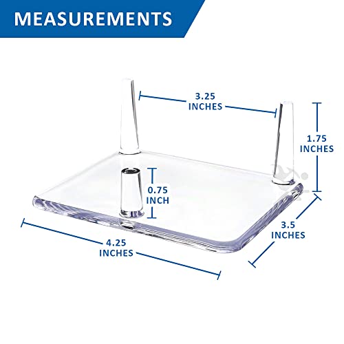 OnFireGuy 4.25" Three-Peg Acrylic Display Stand Easel | 4-1/4" W x 3-1/2" D x 1-3/4" H | Ideal for Displaying Mineral Rocks, Gemstones, Fossils, Geodes, Coral Pieces, Seashells, Rock Specimens, Crystals, Agates - Image 3