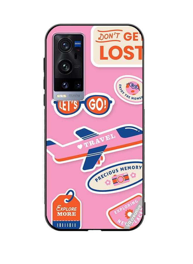 VR CREATIVE Protective Case Cover For Vivo X60 Pro Plus Travel Sticker Design Multicolour - Image 1