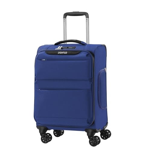 LIGHTGO 20 Inch Carry On Luggage, Softside Suitcase with Spinner Wheels, Lightweight Travel Carry On Bag for Airline Approved, TSA Lock, Water Resistant Underseat Luggage for Women Men, Navy Blue - Image 4