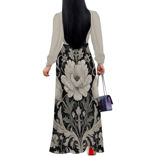 PinkPatty Plus Size Dresses for Curvy Women V Neck Flowy Long Sleeves Wrap Maxi Dress Travel Vacation Outfits (Solidcolor4 L) - Image 4