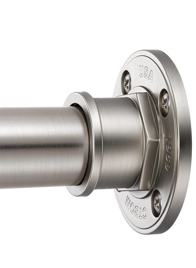 BRIOFOX Industrial Shower Curtain Rod - 2-in-1 Design Tension Curtain Rod - Never Rust Non-Slip 43 to 72 Inch 304 Stainless Steel, Brushed Nickel Window Curtain Rod - Image 1