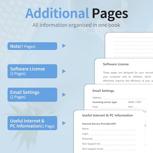 Blugool Password Book with Alphabetical Tabs, Password Keeper Book for Seniors, Hardcover Password Notebook for Individual & Colorful Tabs, Password Organizer for Website Logins, 5.3" x 7.7", Blue - Image 5