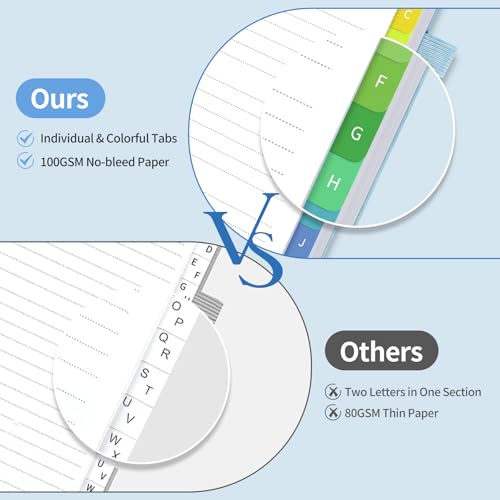 Blugool Password Book with Alphabetical Tabs, Password Keeper Book for Seniors, Hardcover Password Notebook for Individual & Colorful Tabs, Password Organizer for Website Logins, 5.3" x 7.7", Blue - Image 2