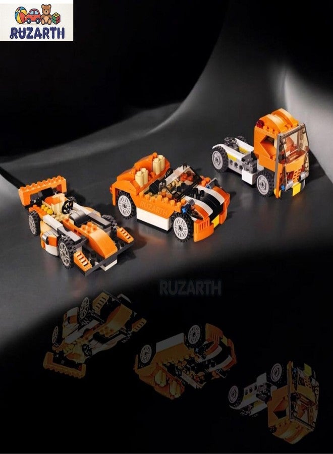 Ruzarth 3-in-1 Building Blocks Toy Set for Kids 6+, Sports Car Formula Race Car Cargo Truck Construction Kit, 119 PCS STEM Educational Building Bricks, Creative Learning Gift for Boys Girls - Image 2