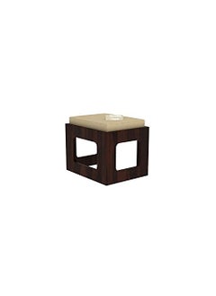 ODEJIA ODEJIA Wooden Stool Set of 1 with Cushion Sitting Table Chair Coffee Table Stool Walnut Polish 