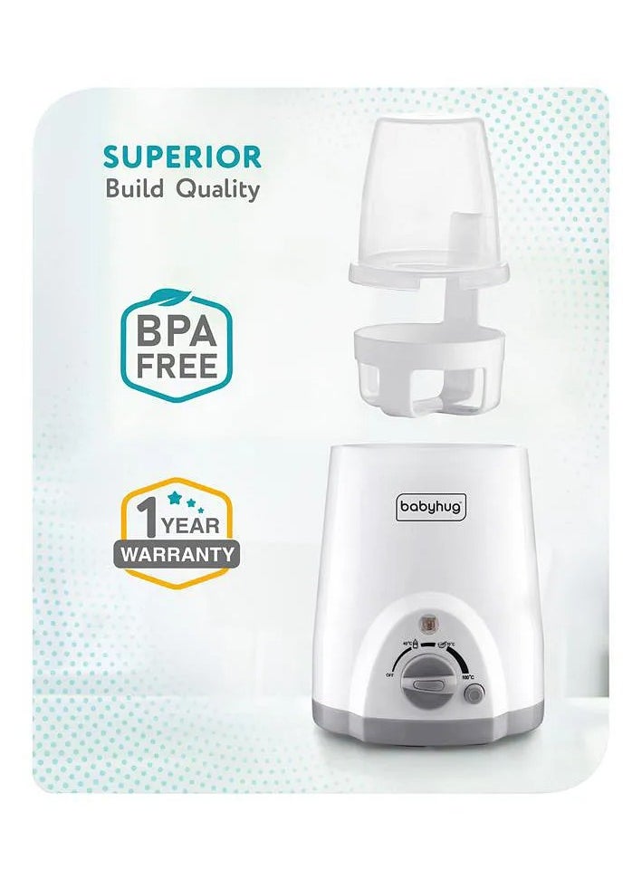 babyhug - Babyhug 3-in-1 Bottle Warmer & Sterilizer - Quick, Safe Heating, Auto Cut-Off, Overheat Protection, Even Heat Distribution, BPA Free - White - Image 1