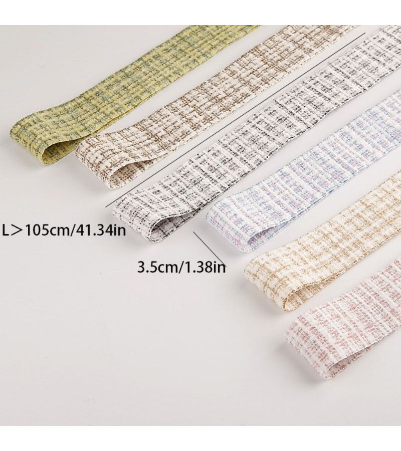 شريط بلاستيكي كلاسيكي بسيط مع زينة الوردة، لتزيين الهدايا والحلويات بنفسك (DIY)، لون بني قهوة، مقاس 41 × 34 بوصة، بعرض 1.38 بوصة. - Image 3