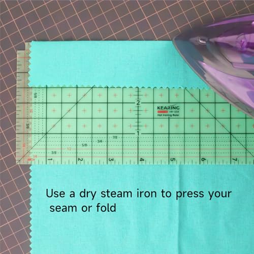 KEARING, 3 Pieces Hot Hem Ruler for Sewing, 10 Inch & 12 Inch, Patented Heat Resistant Non-Slip Hot Ironing Ruler for Measure, Mark, Fold, Press with Dry or Steam Iron - Image 5