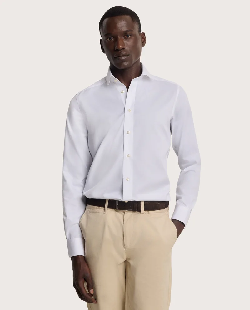 كاميتشسما Non-Iron Twill White Extra Slim Fitted Shirt